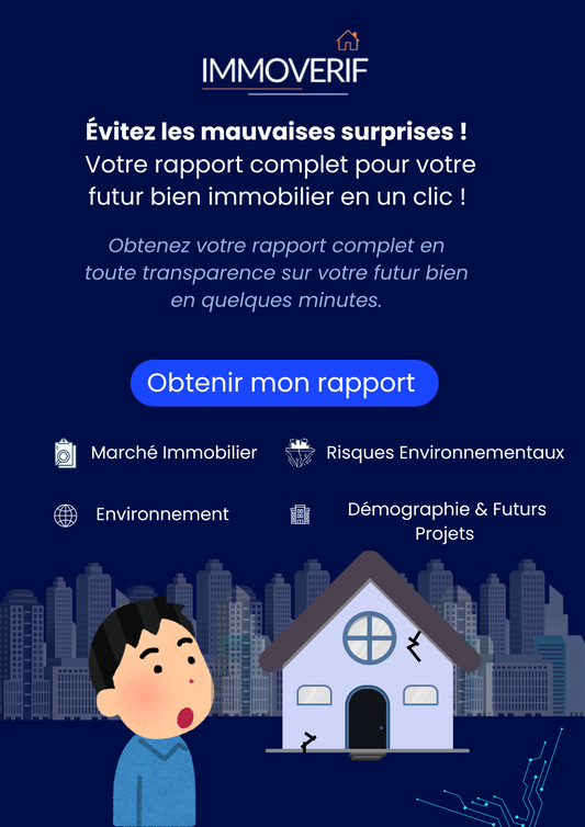 Flyer ImmoVérif – Rapport immobilier complet en 5 minutes pour sécuriser votre achat de maison ou d'appartement